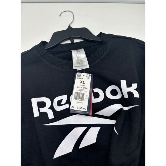 Reebok Men's Identity Big Logo Crew in Black, Sz. XL - Picture 5 of 8